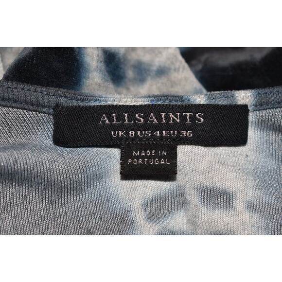 ALLSAINTS NEW $115 Raffi Velvet Tie Dye Teddy Bodysuit Blue Gray Marl Size‎ 4 - Picture 6 of 6